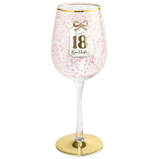 18th Birthday pretty bow glass 400ml for birthday gifting