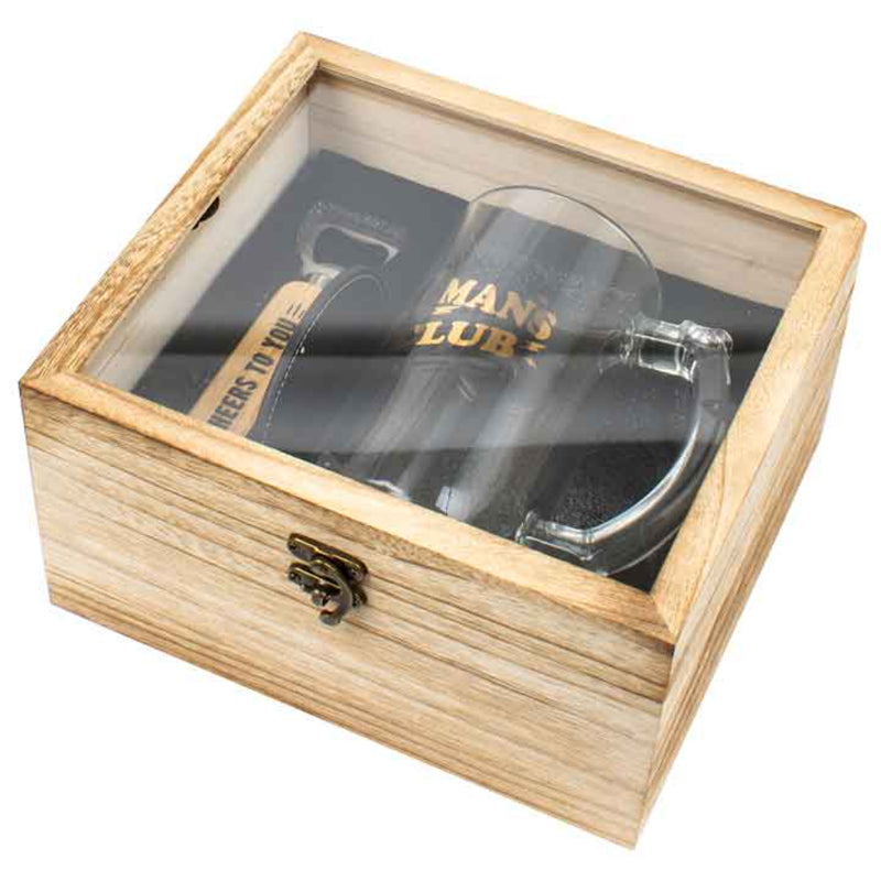 Gumpy Old Mans Club 3 Pc Wood Box Gift Set 490ml Stein Bott Opener Coaster image 3
