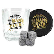 Grumpy Old Mans Club 3 Pc Wood Box Gift Set 270ml Spirit 4 Stones Coaster image 2 – thumbnail