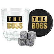 The Boss 3 Pc Wood Box Gift Set 270ml Spirit 4 Stones Coaster image 2 – thumbnail
