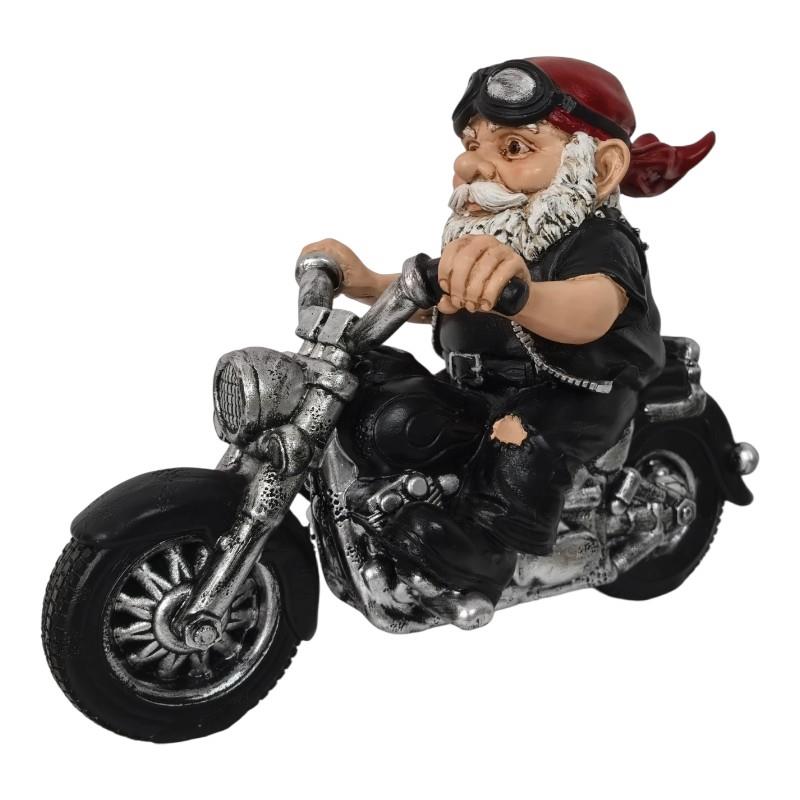 Biker riding motorcycle decorative statue 38x29cm