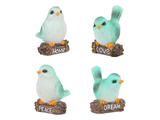 Inspirational Bird on Log 4 Assorted 7.5cm