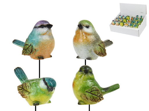 Marble finish bird garden plant stake