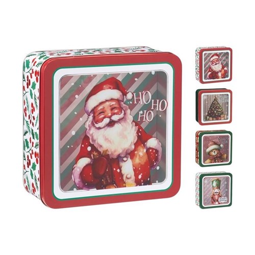 fruit cake storage tin 19 x 19 x 9cm