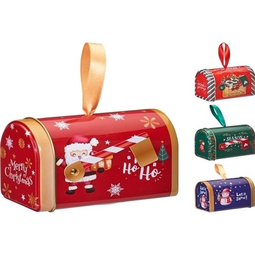 metal mailbox storage tin 11.5 x 7.5cm assorted