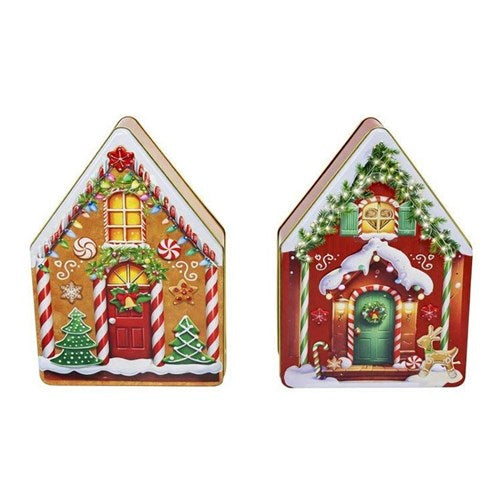 large house storage tin 56cm assorted Christmas design