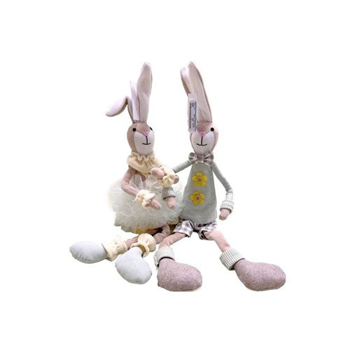 Polyester bunny shelf sitter with dangly legs