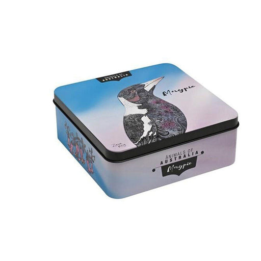 Magpie lemon myrtle biscuit tin