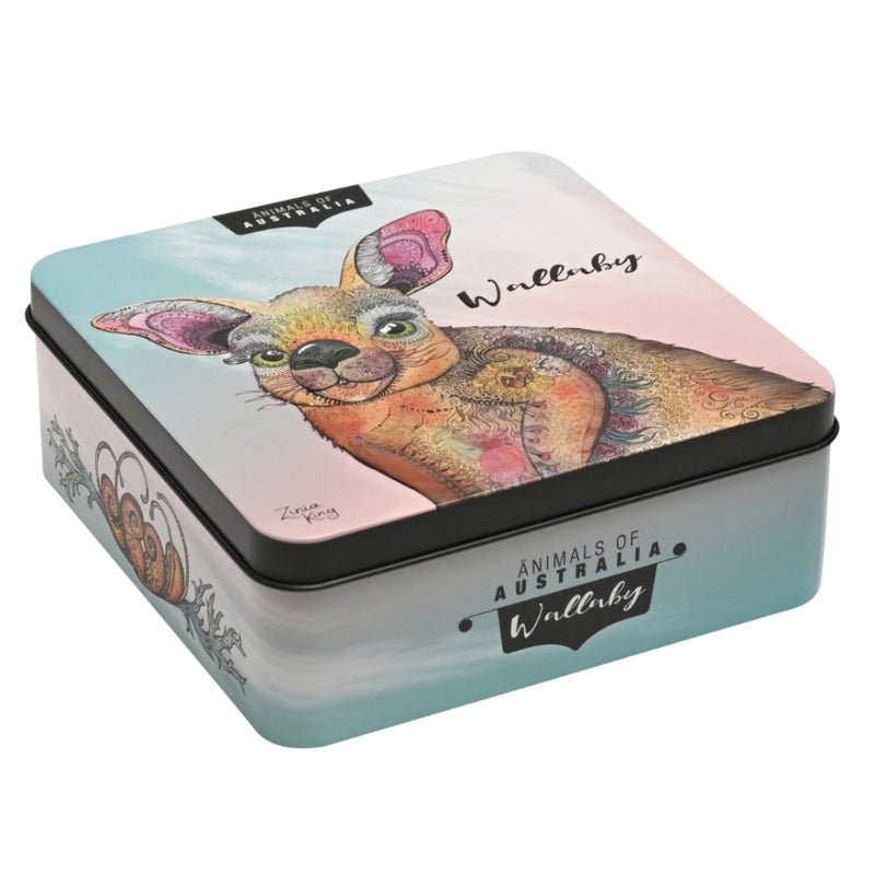 Wallaby lemon myrtle biscuit tin