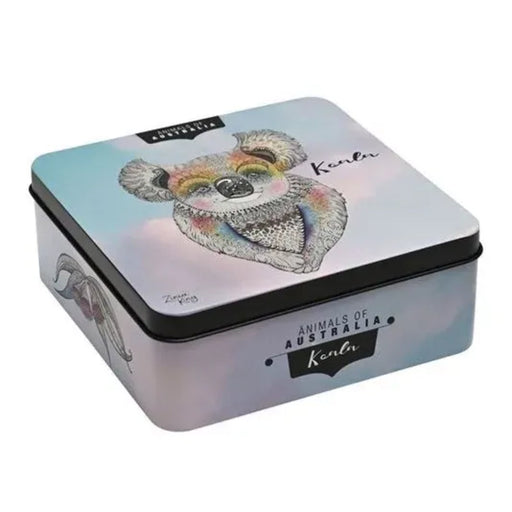 Koala lemon myrtle biscuit tin