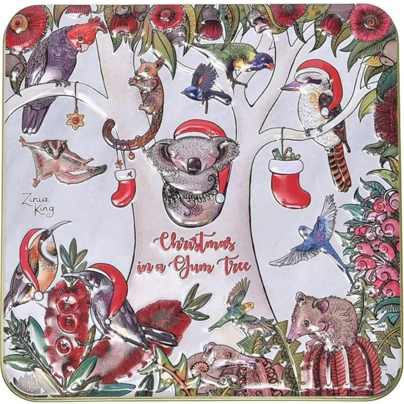 Banksia Red Christmas In A Gum Tree Tin Contains Australian Jersey Caramel Fudge Collectable Tin image 2