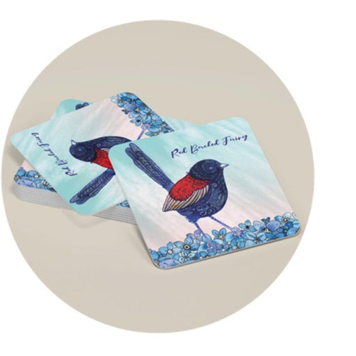 Australian wren illustrated coasters