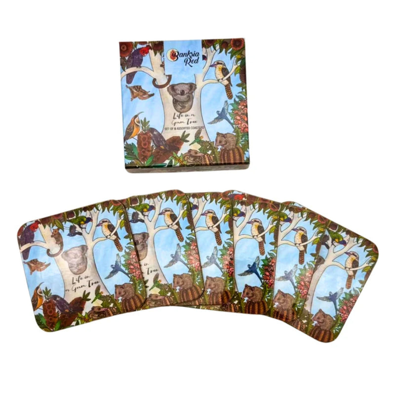 Banksia Red Life in a Gumtree - Coasters image 2