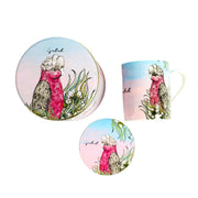 Galah mug and coaster gift set in tin