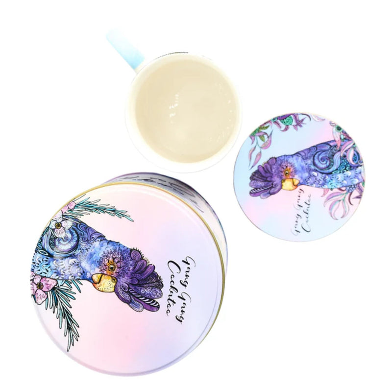 Banksia Red Gang Gang Cockatoo mug and coaster in a collectable tin image 3