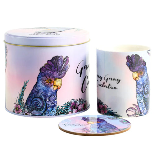 Gang Gang Cockatoo mug and coaster gift set