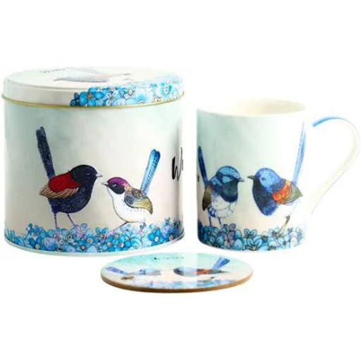 Wrens of Australia mug in collectable tin