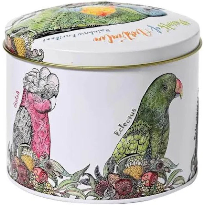 Parrots of Australia chocolate fruit and nut tin