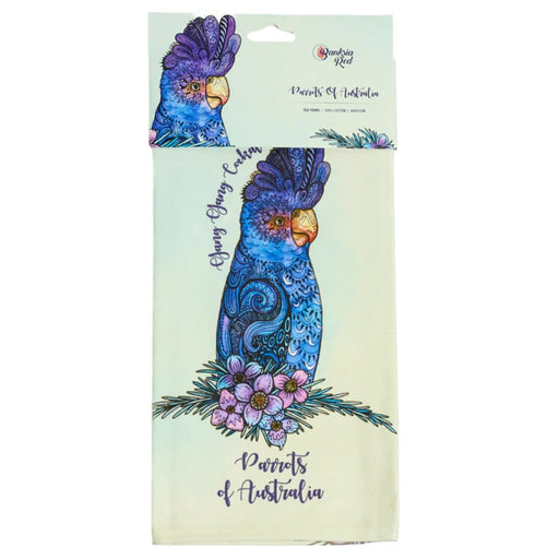 Parrots of Australia illustrated tea towel