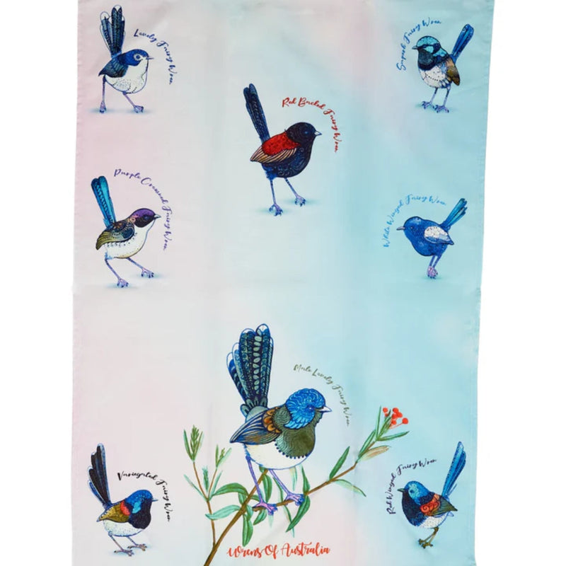 Banksia Red Wrens of Australia Tea Towel image 2