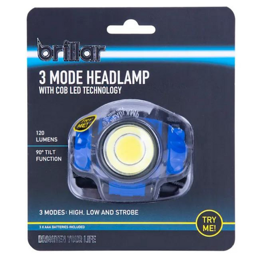 Brillar Cob Led 3 Mode Headlamp