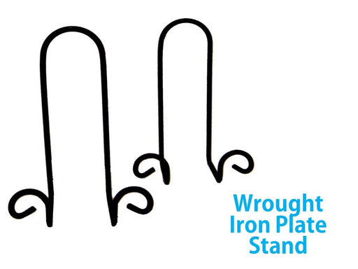 Black free standing metal plate holder 20 cm for plates and displays