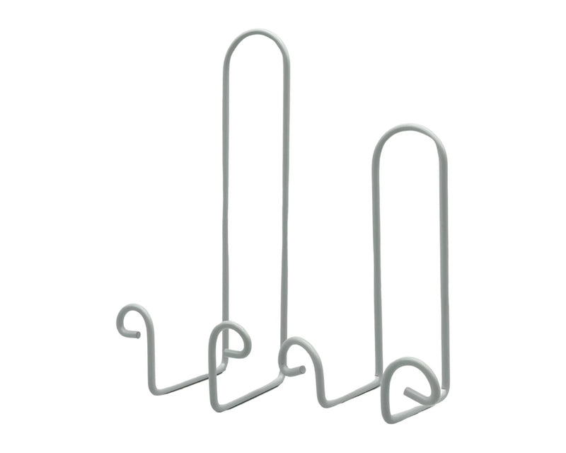 White free standing metal plate holder 20 cm for decor display