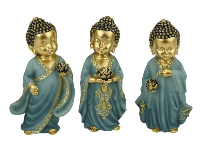 Standing Rulai Buddha with Lotus Flower 15cm