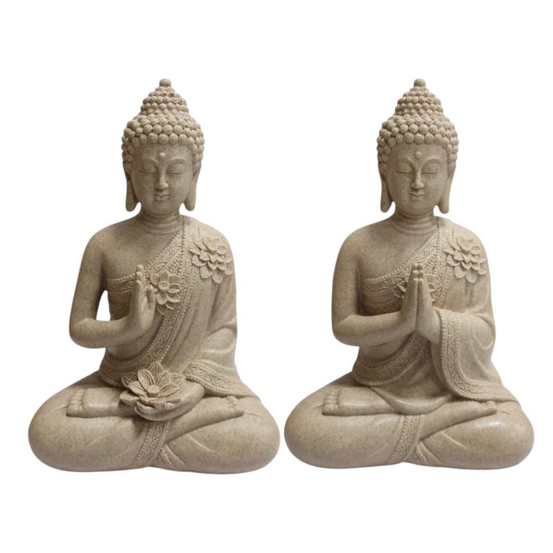 Sitting Buddha with floral design 31cm