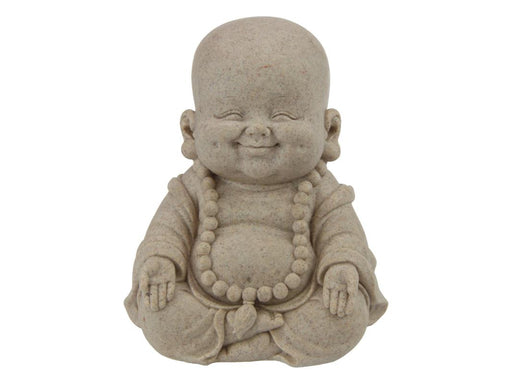 Happy Buddha in Natural Finish 2 Assorted 16cm