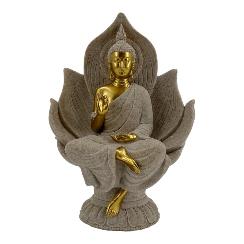 Sitting Buddha on lotus throne statue 20cm