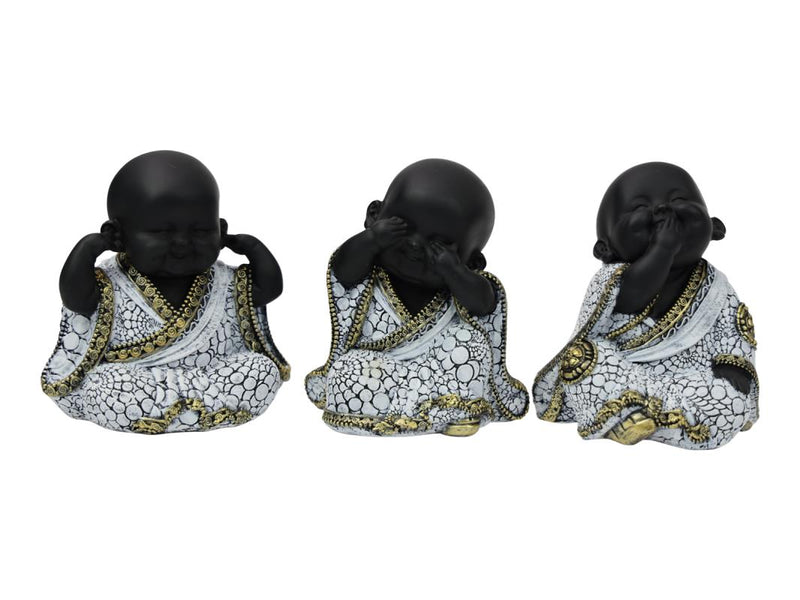 Wise Tan Buddha Monk 3 Assorted 11cm