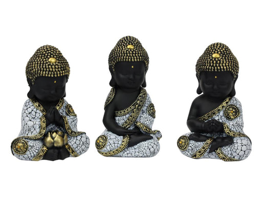 Sitting Buddha in Tan Pebble Finish 16cm