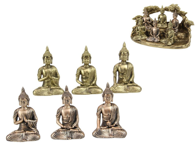 Rulai Buddha in Bronze Finish 6 Assorted 9cm