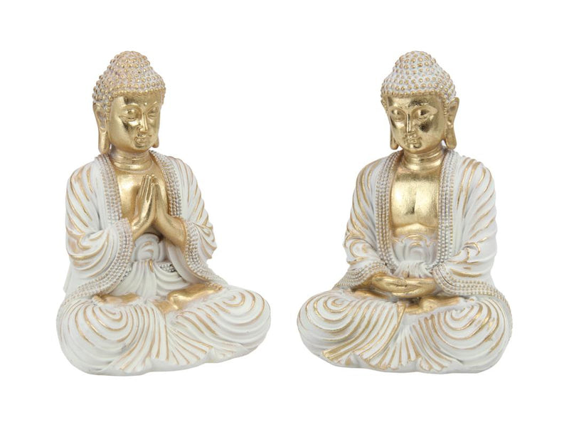 Sitting Buddha figurine with swirl texture assorted