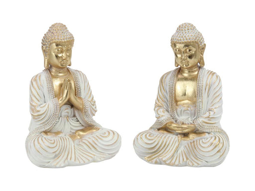 Sitting Buddha figurine with swirl texture assorted