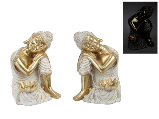 Sitting Rulai Buddha withTealight 24cm