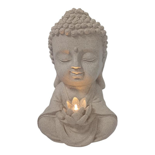 Buddha holding solar lotus flower 30x20cm