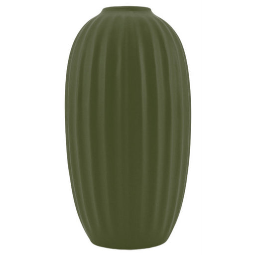 Grooved Bud Vase Green 9x18.5cm