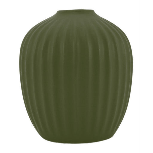 Grooved Bud Vase Green 11x13cm