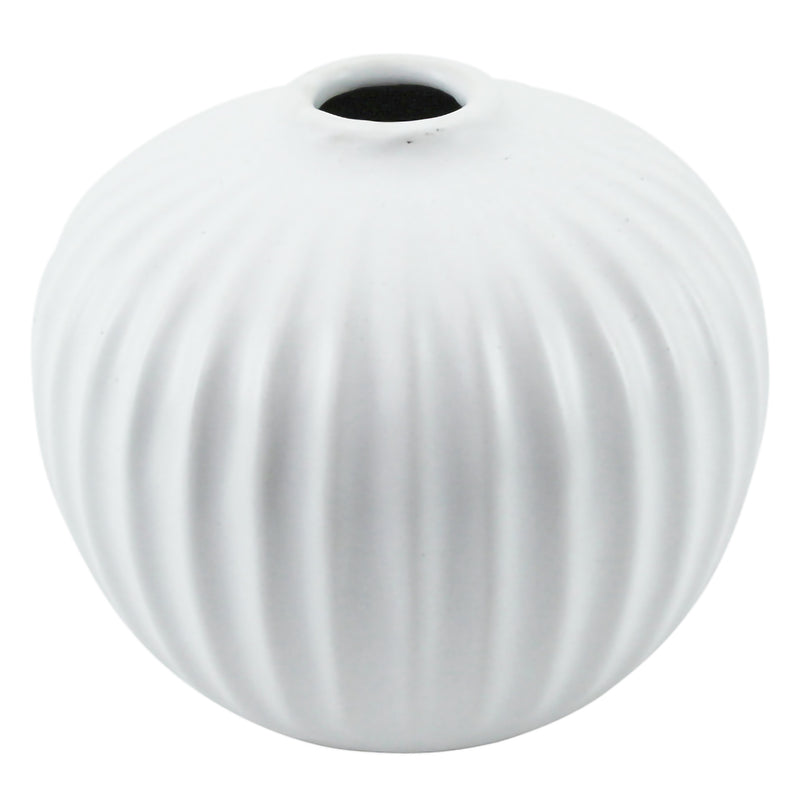 Gifts Vase Homewares Mirrors Grooved Bud Vase 12.5X11 White