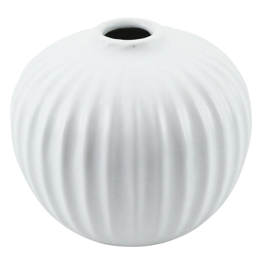 Gifts Vase Homewares Mirrors Grooved Bud Vase 12.5X11 White