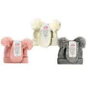 Baby Beanie w/ Double Pompom & Mitten 2pk