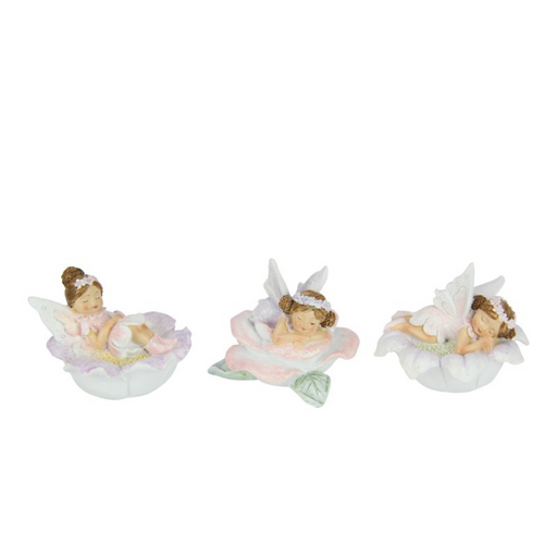 Ronis Baby Fairy Sleeping in Flower 8cm Assorted