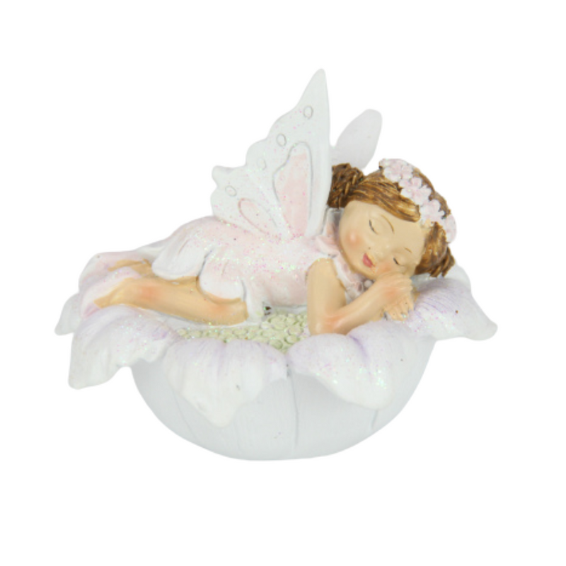 Ronis Baby Fairy Sleeping in Flower 8cm Assorted