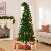 229cm Bad Santa pre-lit Christmas tree with dark foliage and warm white lights for modern or themed holiday décor