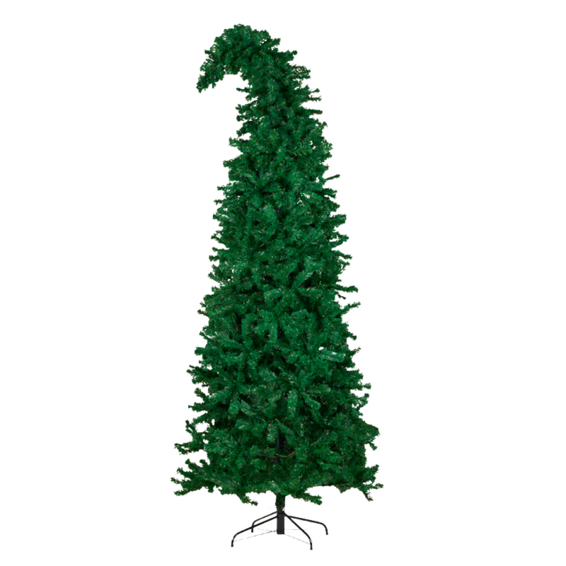 229cm Bad Santa pre-lit Christmas tree with dark foliage and warm white lights for modern or themed holiday décor