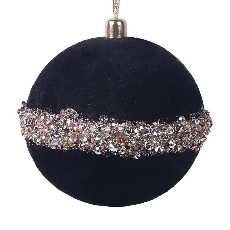 Ronis Ball with Glitter 10cm Black Velour