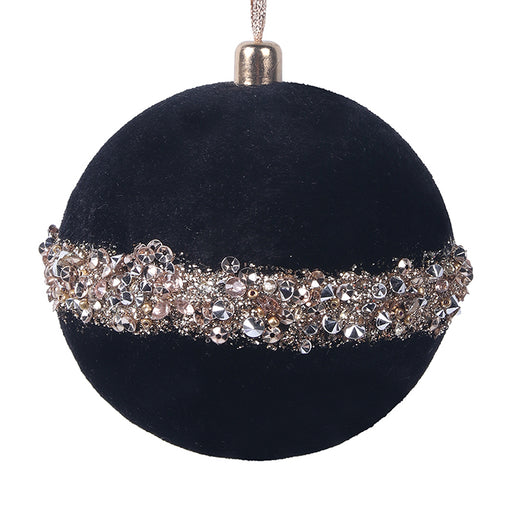 Ronis Ball with Glitter 10cm Black Velour