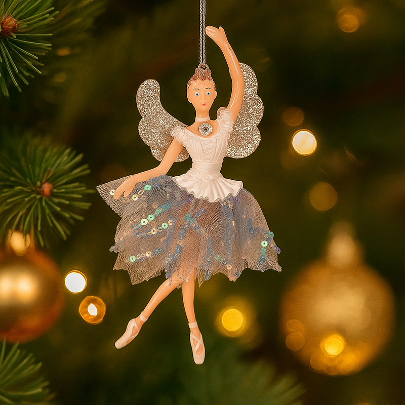 18cm white ballerina dress Christmas tree ornament made from polypropylene